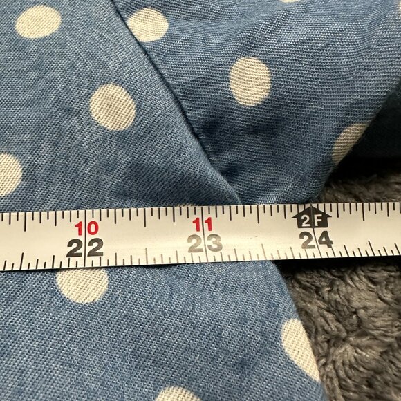 Gracia Polka Dot Hi-Low Button Blouse Size L - Picture 3 of 5